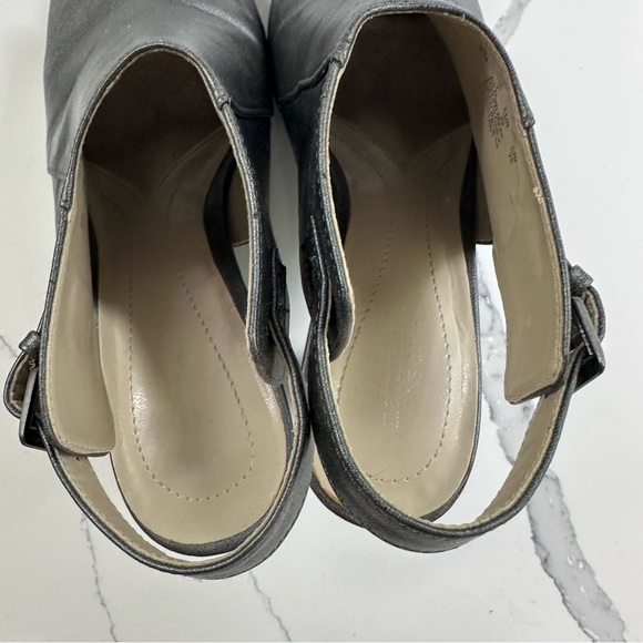 Naturalizer Distant Metalic Charcoal Peep-Toe Heels Size 9 - Picture 6 of 10